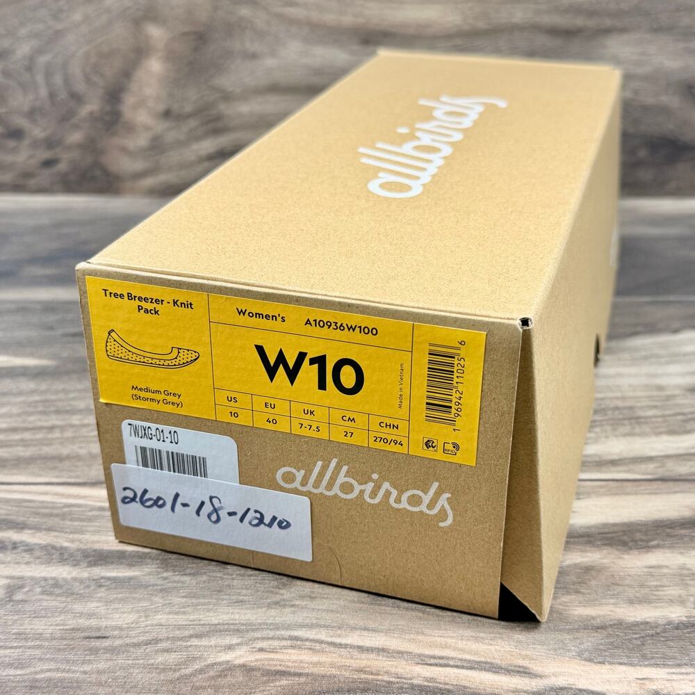 NIB Allbirds 10 Tree Breezer Knit Pack Medium Stormy Grey Ballet Flats - Picture 10 of 10